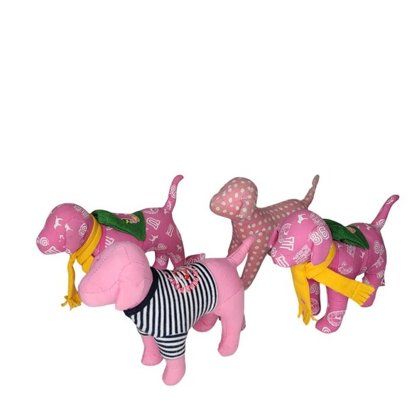 Victoria's Secret Pink Dog Plush Lot Of 4 Collectible Stuffed Animals Polka Dot - Picture 13 of 13